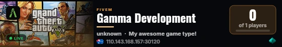 Gamma Development live status badge
