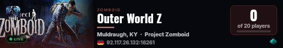 Outer World Z live status badge