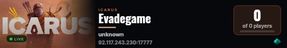 Evadegame live status badge