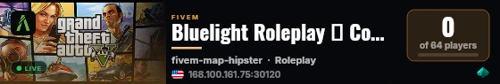 Bluelight Roleplay ➜ Coming Soon live status badge