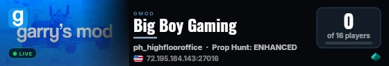 Big Boy Gaming live status badge