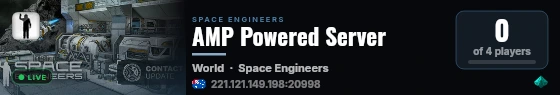 AMP Powered Server live status badge