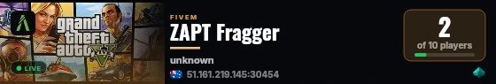 ZAPT Fragger live status badge