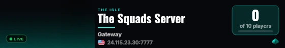 The Squads Server live status badge