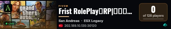 Frist RolePlay轻RP|招募团队|散人顶级福利扶持| live status badge