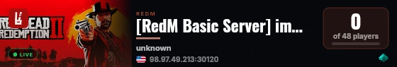 [RedM Basic Server] immortal-rp live status badge