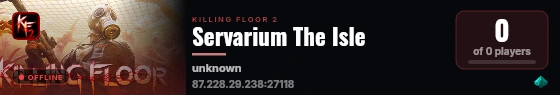 Servarium The Isle live status badge