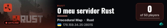 O meu servidor Rust live status badge