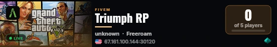 Triumph RP live status badge