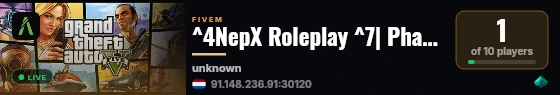 ^4NepX Roleplay ^7| Phase 1 live status badge