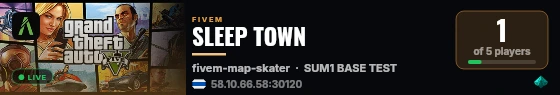SLEEP TOWN live status badge