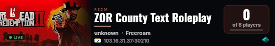 ZOR County Text Roleplay live status badge