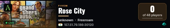 Rose City live status badge
