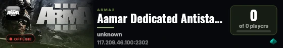 Aamar Dedicated Antistasi Server live status badge