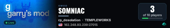 SOMNIAC live status badge