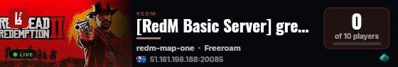 [RedM Basic Server] greatsouthernland live status badge
