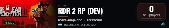 RDR 2 RP (DEV) live status badge