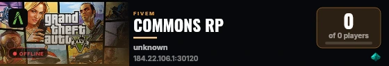 COMMONS RP live status badge