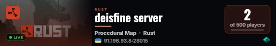 deisfine server live status badge