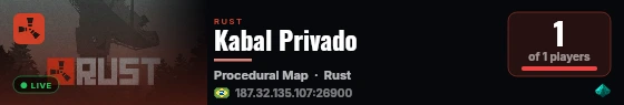 Kabal Privado live status badge