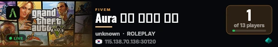 Aura 차량 테스트 서버 live status badge