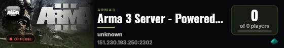 Arma 3 Server - Powered by AMP live status badge