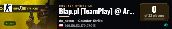 Blap.pl [TeamPlay] @ ArtSerw.pl live status badge