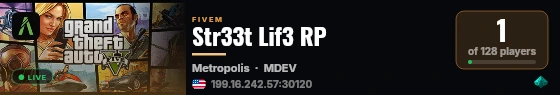 Str33t Lif3 RP live status badge