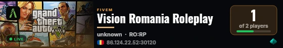 Vision Romania Roleplay live status badge