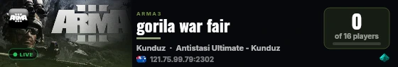 gorila war fair live status badge