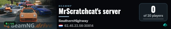 MrScratchcat's server live status badge