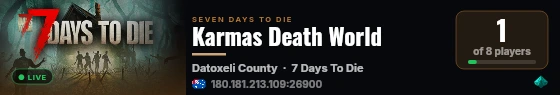 Karmas Death World live status badge