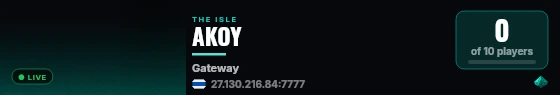 My Evrima Server live status badge