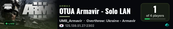 OTUA Armavir - Solo LAN live status badge
