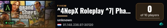 ^4NepX Roleplay ^7| Phase 1 live status badge