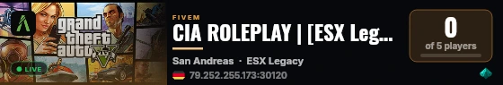 CIA ROLEPLAY | [ESX Legacy] live status badge
