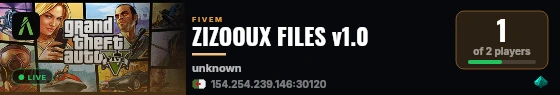 ZIZOOUX FILES v1.0 live status badge