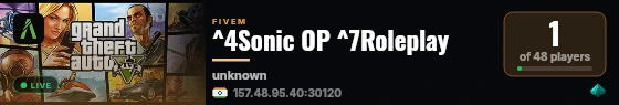 ^4Sonic OP ^7Roleplay live status badge