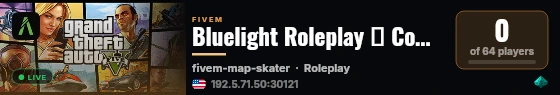 Bluelight Roleplay ➜ Coming Soon live status badge