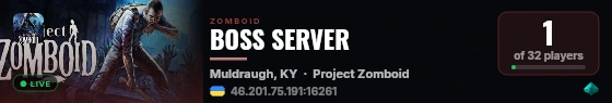 BOSS SERVER live status badge