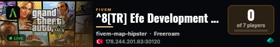 ^8[TR] Efe Development V1 ^8 ^4^4 live status badge