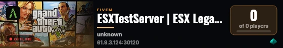 ESXTestServer | ESX Legacy Server live status badge