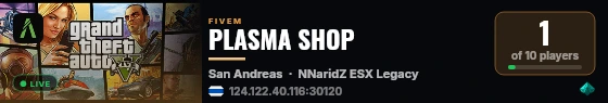 PLASMA SHOP live status badge