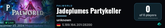 Jadeplumes Partykeller live status badge