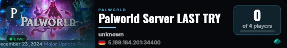 Palworld Server LAST TRY live status badge