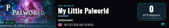 My Little Palworld live status badge