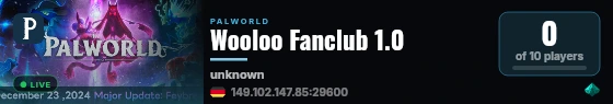 Wooloo Fanclub 1.0 live status badge