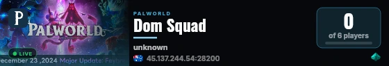 Dom Squad live status badge