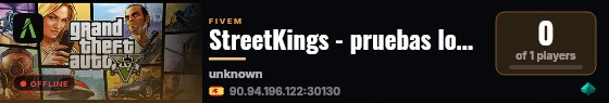 StreetKings - pruebas locales live status badge