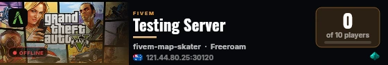 Testing Server live status badge